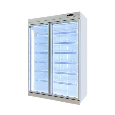 China Commercial -18C Self - Contained Upright Display Glass Door Freezer For Frozen Food for sale