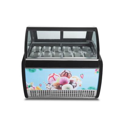 Cina 12 Sapori Palline in acciaio inossidabile a doppia fila Display gelato Freezer in vendita