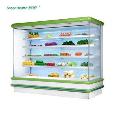 China Commercial Supermarket Outdoor Multideck Open Chiller / Fruit And Veg Display Fridge for sale