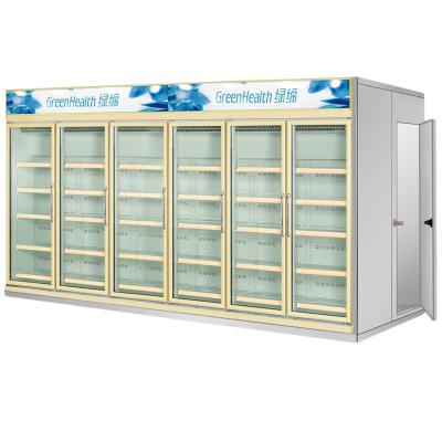 China Multi Deck Dairy Glass Door Freezer Electric 50mm Thick For Kitchen for sale