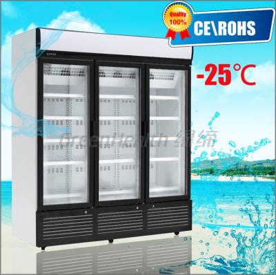 China El refrigerador de cristal R404a de la puerta, congelador de la puerta de 3 vidrios automático descongela en venta