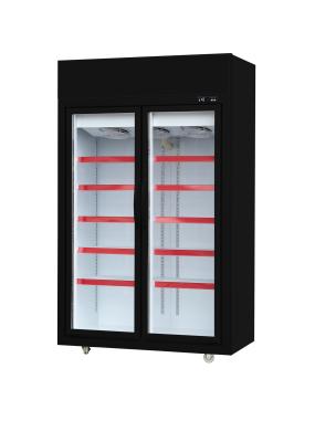 China congelador de cristal vertical de la puerta de 1250L 800W 50HZ para el colmado en venta