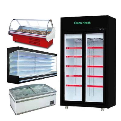 China Supermarket Series Refrigerator Beverage Dairy Meat Vegetable Seafood Display Cooler Chiller Showcase Fridge for sale