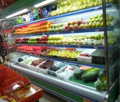 Cina Refrigeratore di Multideck, frutta della drogheria e vetrina aperti economizzatori d'energia dell'esposizione della verdura in vendita