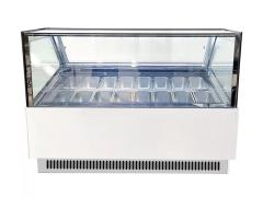 Dessert Station Stainless Steel Ice Cream Dipping Display Freezer 16 Tanks