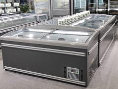 Supermarket Deep Island Freezer For Frozen Food With Heat - Reflecting Glass