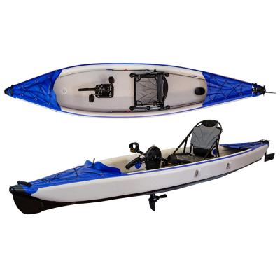 China Factory Custom Inflatable Drop Stitch Pedal Fishing Boat Drift Kayak For Sale for sale