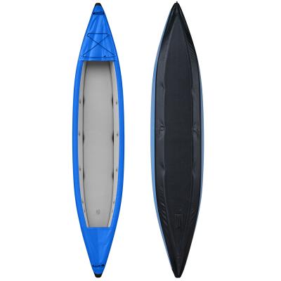 China Custom 2 Person Canoe Rowing Boat Drop Point Tandem Drift Inflatable Fishing Kayak for sale