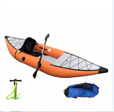 China Lightweight Inflatable Tube Canoe Kayak Dropstitch Float Kayak Inflatable Drift Fishing Boat for sale