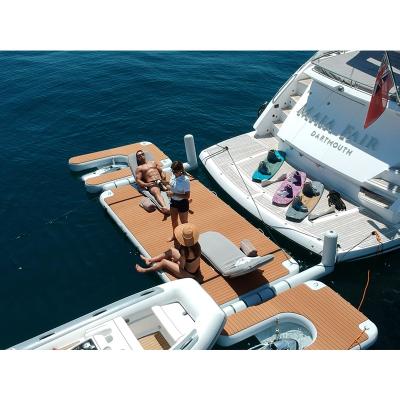 China Marine Inflatable Floating Island Pontoon Deck Boat Yacht Jet Ski Resort Dock Fishing for sale