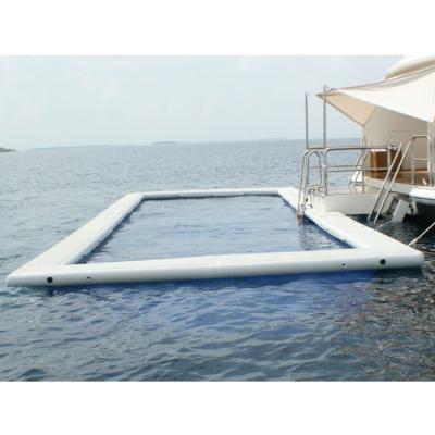 China Fishing Yacht Inflatable Boat Lounge Ocean Floating Swimming Pool On The Sea For With Jellyfish Protect Mesh for sale