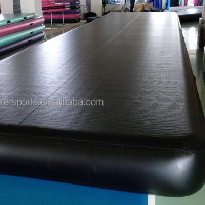 China Gymnastics Club Black Color Inflatable Gymnastics Mats Air Tumble Track Gym Mat For Gym Club for sale