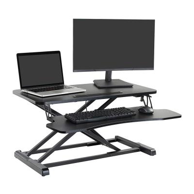 China Height Office Furniture Foldable Laptop Stand Adjustable Sit Stand Compact Computer Desk Workstation with Keyboard Tray for sale