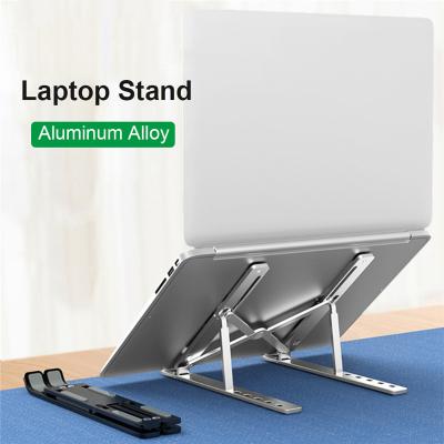 China 2022 Foldable Computer Desk Aluminum Alloy Stand Laptop Bracket Storage Lifting Cooling Portable Base for sale