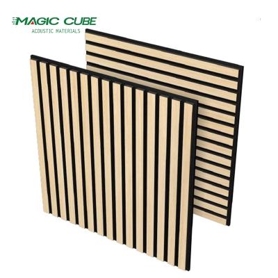 China Modern Acoustic Wood Slat Panel Decor Interior Grooved Acoustic Wall Panel for sale