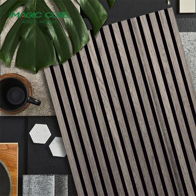 China Wood Decorative Slatted Wall Panels Interior Acoustic Timber Wall Panels for sale