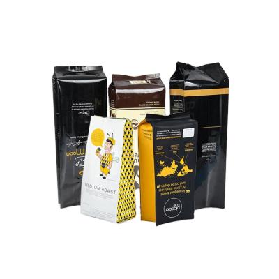 China Coffee Custom Printing One Way Valve Aluminum Foil Bean Wrapping Gusset Coffee Packaging Bag for sale