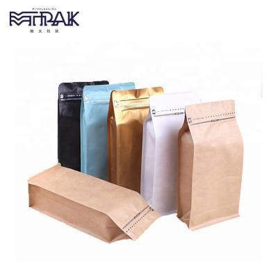 China Food In Stock Custom Logo Aluminum Foil Packaging Flat Bottom Pouch Coffee Aluminum Foil Bag for sale