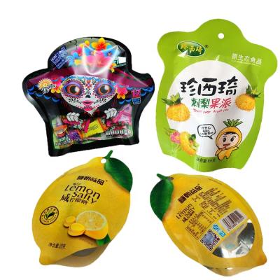 China Special Shaped Moisture Proof Zip Mylar Custom Plastic Packaging Stand Up Pouch Custom Gummy Candy Packaging Bag for sale