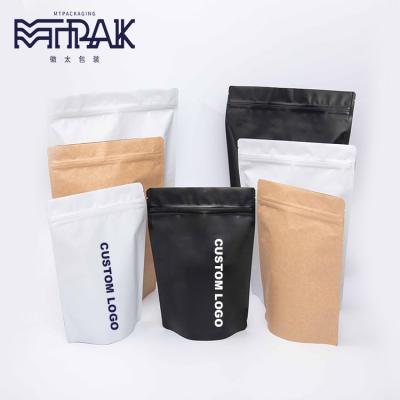 China Food In Stock Customized Logo Print Stand Up Pouch Coffee Bag With One Way Valve for sale