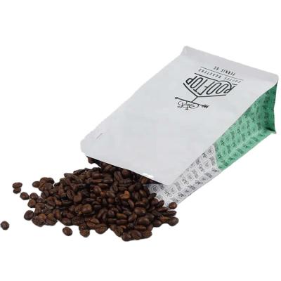 China Bottom Barrier Supplier Aluminum Foil Box Bean Packaging Coffee Bag With Valve And Zipper for sale