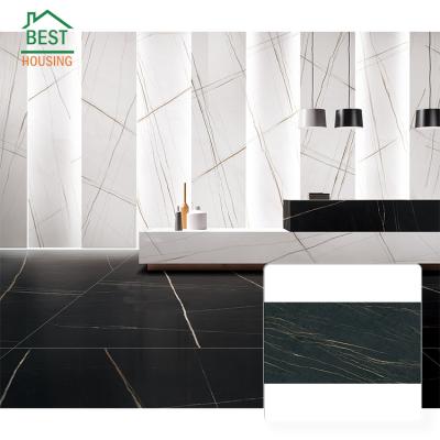 China Glazed Metallic Tiles Commercial Building Finish Dark Gray Matte Porcelain Glazed Floor Tile for sale