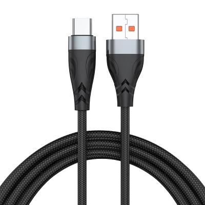 China Quick-charging + nylon quick-charging type USB 2.0 C Android data transmission metal cable 66w5A cable for sale