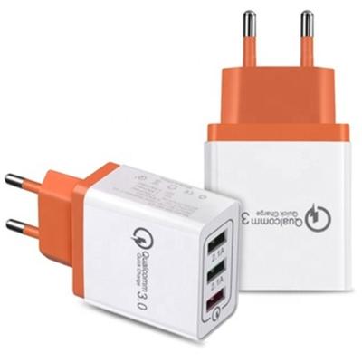 China Mobile Phone 3 Ports USB Quick Charger QC3.0 Quick Charger EU USA R-U Plug Travel Charger for sale