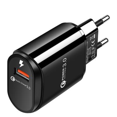 China New Fast Portable Cell Phone Wall Charger, EU Qc3.0 USB 2.4a Mobile Travel Charger for sale