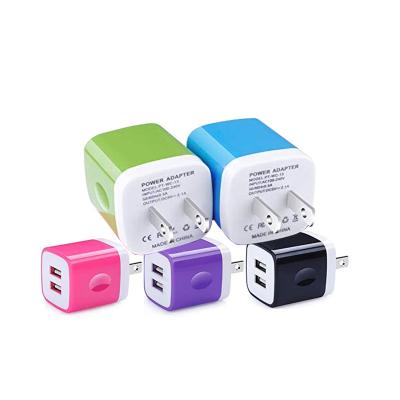 China Mini Portable Color 5V2.1A Dual UAB Plug Phone Power Adapter Fast Charging Charger For iPhone Charger for sale