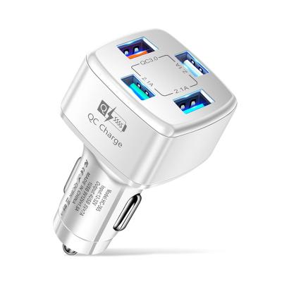 China Mobile Phone 7A Qc3.0 4usb Fast Charging One Car Charger For Multi-port Four Qc3.0 Car Charger Wholesale for sale