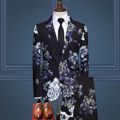 China Wholesale High Quality Anti-wrinkle Mens Suite Slim Fit Floral 2 Pieces For Mens Custom for sale