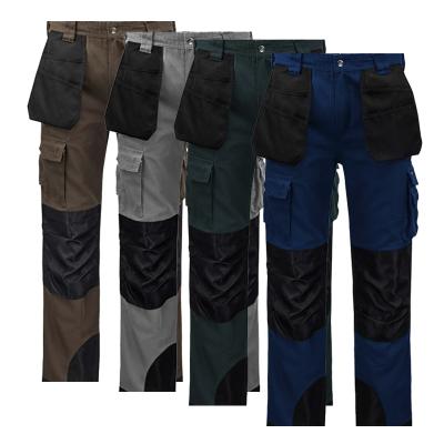 China Wholesale Custom Cotton Men Workwear Cargo Pants Multi Pockets Workwear Pants Knee Pads Uniform for sale