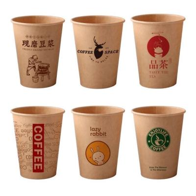 China 100% Biodegradable Disposable Drink Kraft Raw Material Brown Design 16 oz Paper Cups for sale