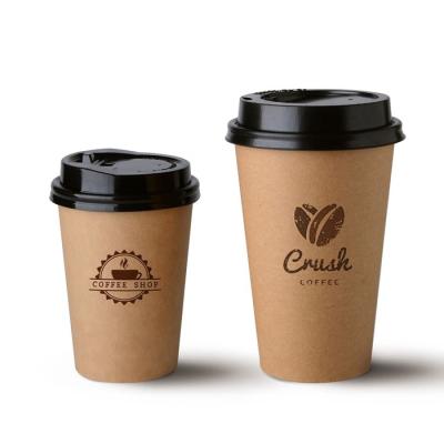 China 4oz 5oz/7oz Biodegradable Coffee Hot Drinks Custom Disposable 100% Paper Cups Biodegradable Kraft Paper Cups for sale