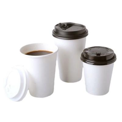 China loogo biodegradable biodegradable disposable custom coffee raw material paper cups with lids for sale