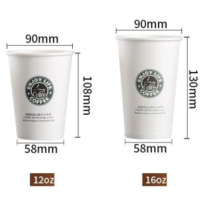 China Customized Disposable Biodegradable International Printing Single Wall Coffee Biodegradable Paper Cups for sale