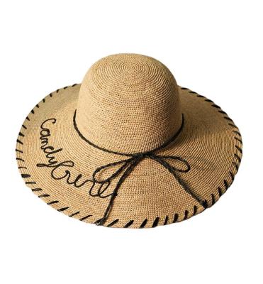 China Low MOQ Picture Brim Big Wide Oversized Summer Beach Straw Hats For Woman for sale