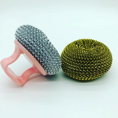 China Viable Wholesale Kitchen Cleaning Mesh Copper Plastic Scourer for sale