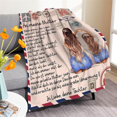 China PORTABLE Custom Flannel Woven Sherpa Throw Blanket Comforter Blanket Wholesale Drop Shipping for sale