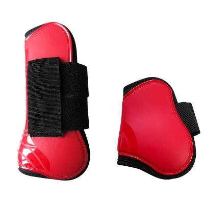 China Adjustable Size Horse Durable PU Shell Neoprene Tendon Protection Boots Hook & Loop Fastener Closure Boots for sale