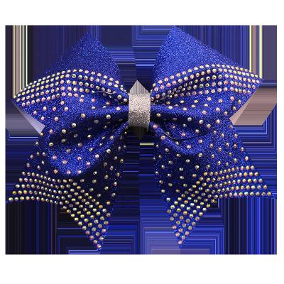 China Cstown Breathable Customized Rhinestones Logo Glitter Cheer Bow Sparkle ab Cheerleading Bows for sale