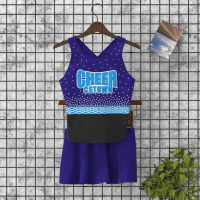 China 2023 New Arrival Breathable Custom Logo Sublimation Cheerleading Tank And Shorts Plus Size Cheerleading Uniforms for sale