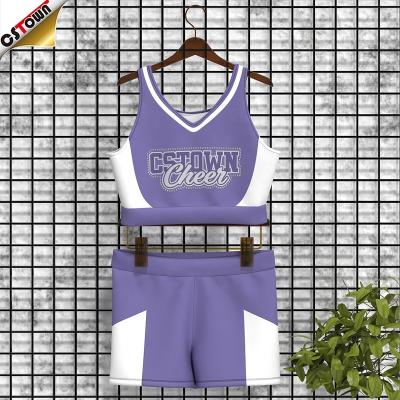 China 2023 New Arrivals Breathable Cheerleading Uniforms Custom Digital Printing Cheer Practice Uniforms For Girls for sale