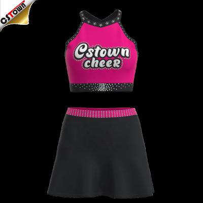 China Breathable Newcomers Fashion Cheer Uniform Women Sparkle Cheerleader Bra And Shorts for sale