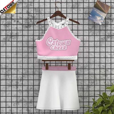 China Breathable High Quality Custom Cheerleader Costume Digital Printing Cheerleading Practice Training Wear for sale