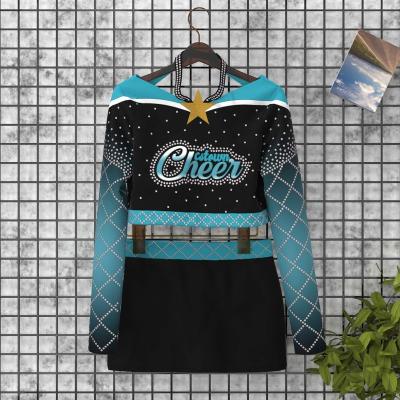 China Low MOQ Breathable Free Design Women Cheerleading Uniforms Pretty Custom Made Cheerleading Uniforms for sale