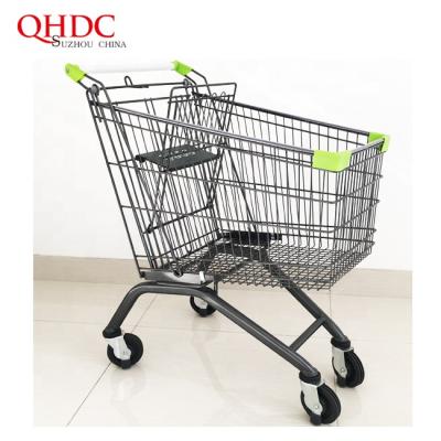 China sustainable & Metal Supermarket Rustproof Convenient Steel Shopping Trolley With Wheels Elevator carritos de supermercado for sale