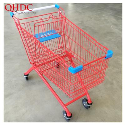 China sustainable & Logo Zinc Plated Supermarket Rust Free Shopping Carts 4 Wheels Supermarket Trolley Metal Grocery Carts for sale