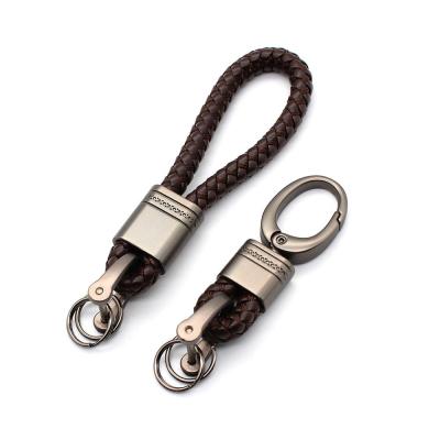 China 1Set Universal Car Key Chain Armor Leather Hook Ties Car Key Chain Remote Short Key Rings Braided Rope Key Hook for sale